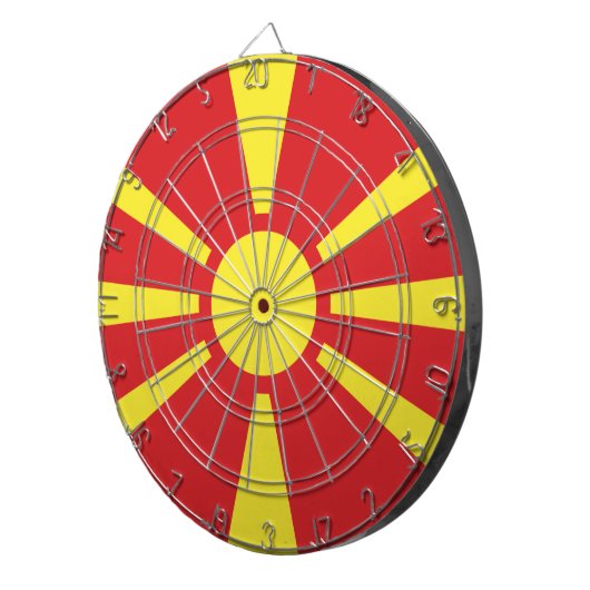Vlag van Noord-Macedonië Dartbord (Voorkant Rechts)