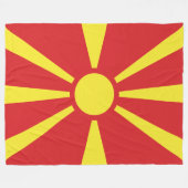 Vlag van Noord-Macedonië Fleece Deken (Voorkant (Horizontaal))