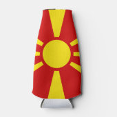 Vlag van Noord-Macedonië Flesjeskoeler (Voorkant)