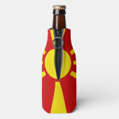 Vlag van Noord-Macedonië Flesjeskoeler (Fles Achterkant)