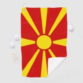 Vlag van Noord-Macedonië Golfhanddoek (Insitu)