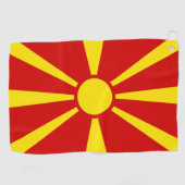 Vlag van Noord-Macedonië Golfhanddoek (Horizontaal)