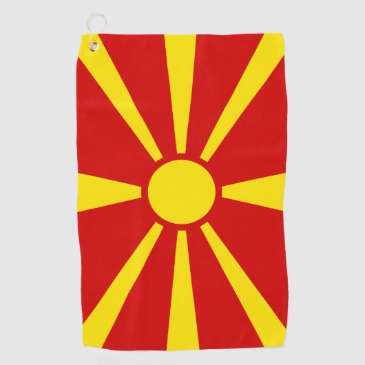Vlag van Noord-Macedonië Golfhanddoek (Voorkant)