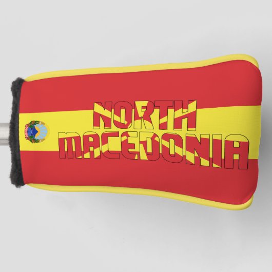 Vlag van Noord-Macedonië: Groot patriottisch Golfh Golfheadcover (Voorkant)