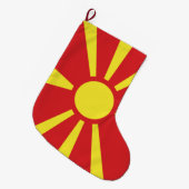 Vlag van Noord-Macedonië Grote Kerstsok (Voorkant (Hangend))