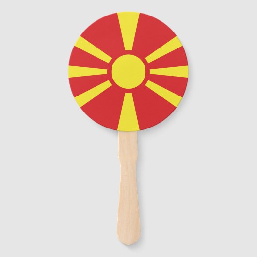 Vlag van Noord-Macedonië Handwaaier (Voorkant)