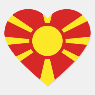 Vlag van Noord-Macedonië Hart Sticker