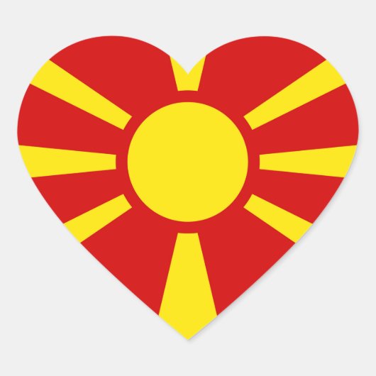 Vlag van Noord-Macedonië Hart Sticker (Voorkant)