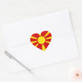 Vlag van Noord-Macedonië Hart Sticker (Envelop)