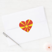 Vlag van Noord-Macedonië Hart Sticker (Envelop)