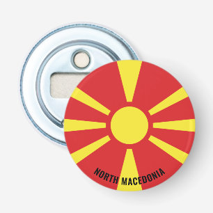 Vlag van Noord-Macedonië: heerlijk patriottisch Button Flesopener
