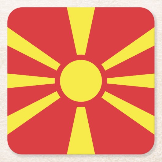 Vlag van Noord-Macedonië Kartonnen Onderzetters (Voorkant)