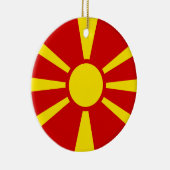 Vlag van Noord-Macedonië Keramisch Ornament (Rechts)