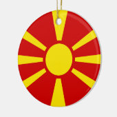 Vlag van Noord-Macedonië Keramisch Ornament (Links)