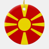 Vlag van Noord-Macedonië Keramisch Ornament (Achterkant)