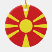 Vlag van Noord-Macedonië Keramisch Ornament (Voorkant)