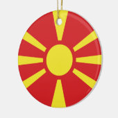 Vlag van Noord-Macedonië Keramisch Ornament (Links)