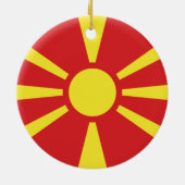 Vlag van Noord-Macedonië Keramisch Ornament (Achterkant)