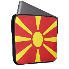 Vlag van Noord-Macedonië Laptop Sleeve