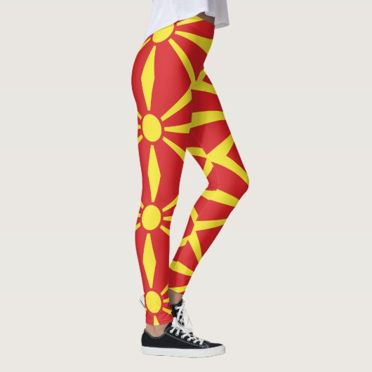 Vlag van Noord-Macedonië Leggings (Rechts)
