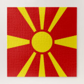 Vlag van Noord-Macedonië Legpuzzel (Horizontaal)
