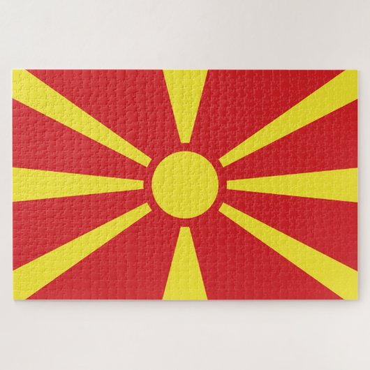 Vlag van Noord-Macedonië Legpuzzel (Horizontaal)