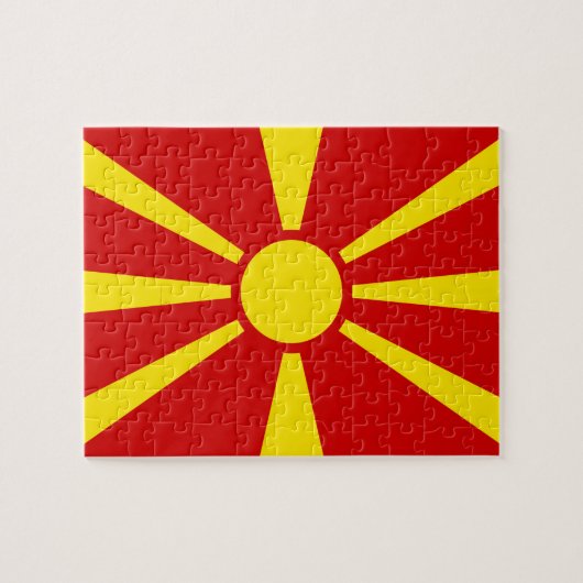Vlag van Noord-Macedonië Legpuzzel (Horizontaal)