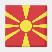 Vlag van Noord-Macedonië Magneet (Voorkant)