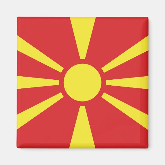 Vlag van Noord-Macedonië Magneet (Voorkant)