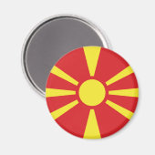 Vlag van Noord-Macedonië Magneet (Voorkant / Achterkant)