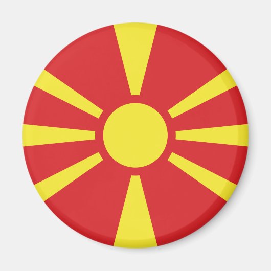 Vlag van Noord-Macedonië Magneet (Voorkant)