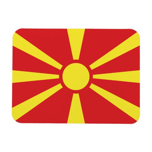 Vlag van Noord-Macedonië Magneet (Horizontaal)