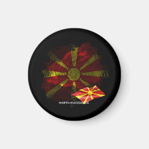 Vlag van Noord-Macedonië Magneet
