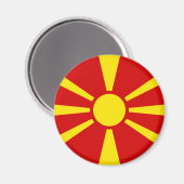 Vlag van Noord-Macedonië Magneet (Voorkant / Achterkant)