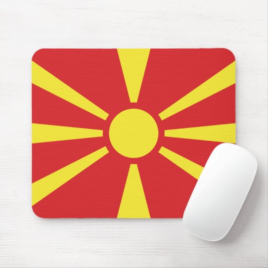 Vlag van Noord-Macedonië Muismat (Met muis)