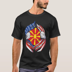 Vlag van Noord-Macedonië op mijn Macedonische Heri T-shirt