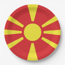 Vlag van Noord-Macedonië Papieren Bordje
