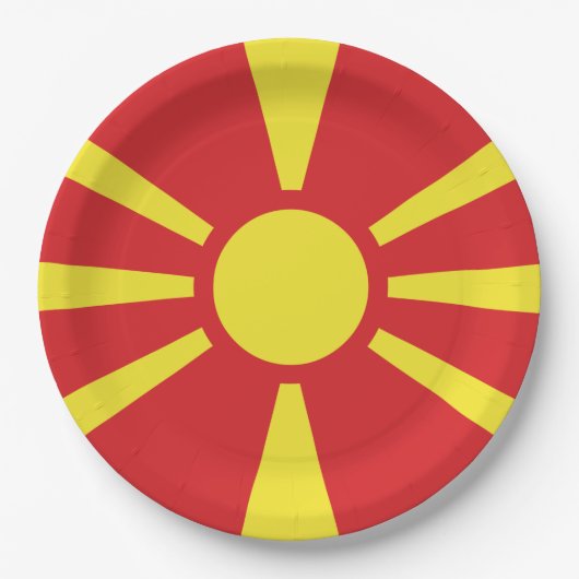 Vlag van Noord-Macedonië Papieren Bordje (Voorkant)