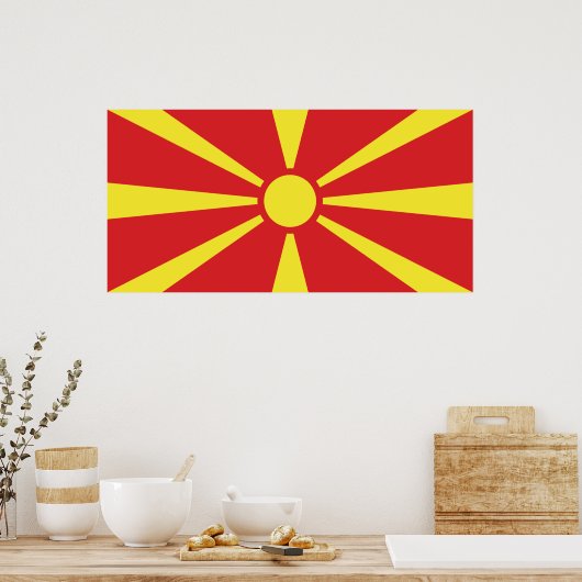 Vlag van Noord-Macedonië Poster (Keuken)