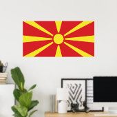 Vlag van Noord-Macedonië Poster (Thuiskantoor)
