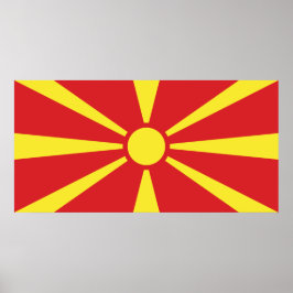 Vlag van Noord-Macedonië Poster