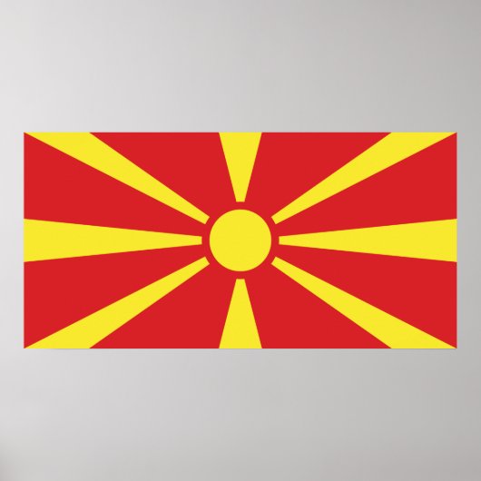 Vlag van Noord-Macedonië Poster (Voorkant)