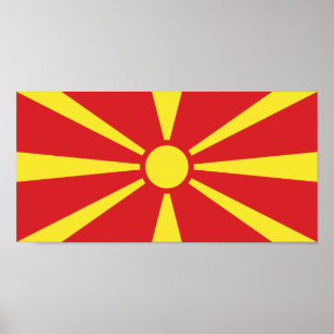 Vlag van Noord-Macedonië Poster