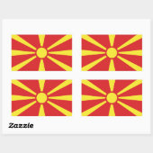 Vlag van Noord-Macedonië Rechthoekige Sticker (Vel)