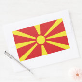 Vlag van Noord-Macedonië Rechthoekige Sticker (Envelop)