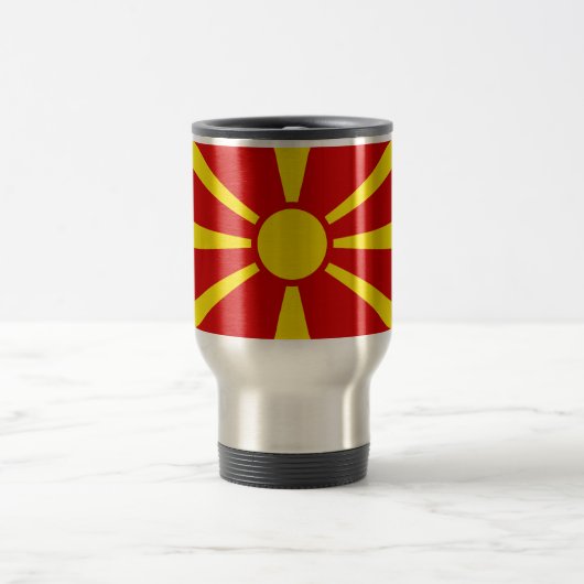 Vlag van Noord-Macedonië Reisbeker (Center)
