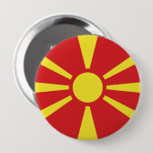 Vlag van Noord-Macedonië Ronde Button 4,0 Cm (Voorkant /achterkant)