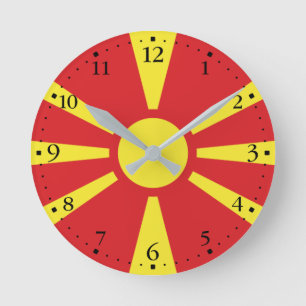 Vlag van Noord-Macedonië Ronde Klok