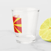 Vlag van Noord-Macedonië Shot Glas (Rechts)