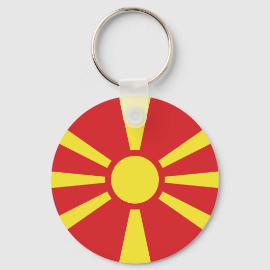 Vlag van Noord-Macedonië Sleutelhanger (Voorkant)
